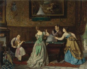 Ladies Playing Billiards