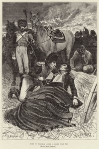 Death of Marshal Lannes at Essling; Napoleon and the dying Marshal Lannes at the Battle of Aspern-Essling, Austria by Charles Edouard Delort
