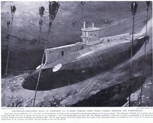 Lieutenant Commander Boyle awarded VC for evading Turkish mines in his submarine while passing through the Dardanelles 1915