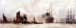 On the Thames, Gravesend by Charles Edward Dixon