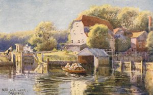 River Thames: Mill and Lock Shiplake by Charles Edwin Flower
