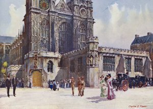 Westminster Abbey, Where King Edward VII and Queen Alexandra Alighted by Charles Edwin Flower