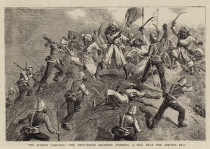 The Afghan Campaign, the Fifty-Ninth Regiment Storming a Hill near the Sebundi Pass by Charles Edwin Fripp