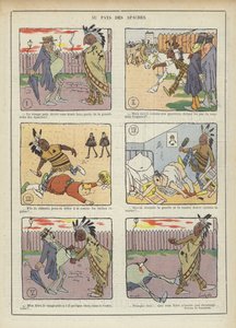 In the land of the Apaches. Illustration for Le Rire by Charles Emile Egli