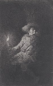 A Man in a Cave by Charles Emile Jacque