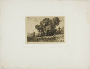 Isle of Aligre Landscape, with Two Women by Charles Emile Jacque