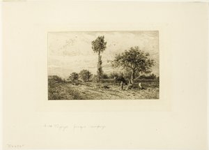 Landscape with Curving Road by Charles Emile Jacque