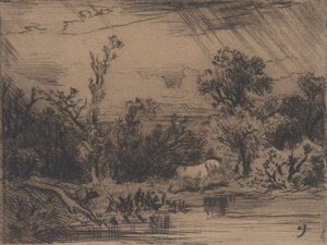 Landscape with Thunderstorm, 1848 by Charles Emile Jacque
