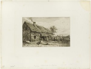 Landscape with Peasant Dwelling by Charles Emile Jacque