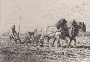 Plowing by Charles Emile Jacque