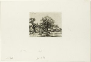Trees and Cows near a Pond by Charles Emile Jacque