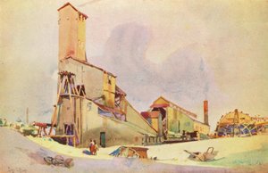 An old type Mine Headgear on the Rand by Charles Ernest Peers