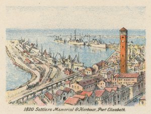 South Africa: 1820 Settlers Memorial and Harbour, Port Elizabeth by Charles Ernest Peers