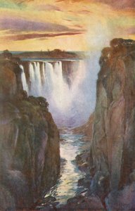 Victoria Falls, the Main Fall Seen through the Gorge
