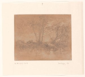 Landscape with Drinking Cows by Charles Francois Daubigny