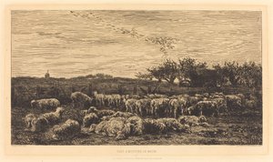 Large Sheepfold by Charles Francois Daubigny