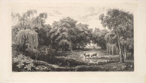 The Deer Pond by Charles Francois Daubigny