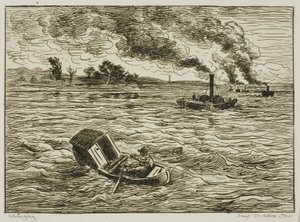 The Steamboats by Charles Francois Daubigny