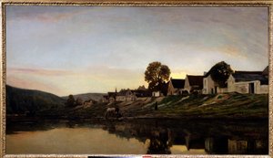 Village Near Bonnieres by Charles Francois Daubigny