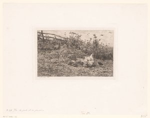 Hen with Chicks by Charles François Daubigny (attributed to)