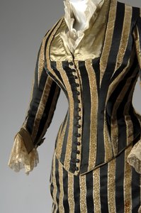 Evening dress, c.1884 (partial side oblique view) by Charles Frederick Worth