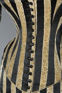Evening Dress (partial view of button closure) by Charles Frederick Worth