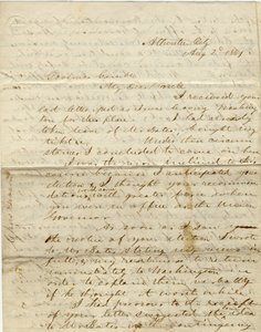 Letter signed C. Gibson, Atlantic City, to Governor Gamble, August 2, 1861