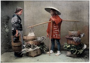 Vegetable Merchant in Japan, c1890