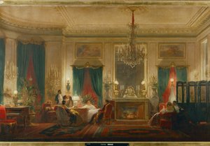 The Salon of Princess Mathilde, Daughter of King Jerome and Queen Catherine of Wuerttemberg, at the Rue de Courcelle in Paris by Charles Giraud