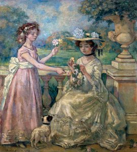 Two Girls on a Terrace