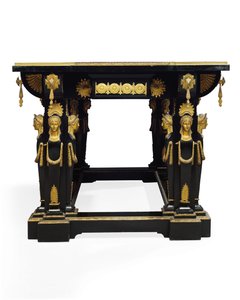 Napoleon III table, designed by Jean Brandely, marquetry by E. Varlot, Paris, c.1850-75