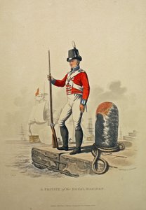 A Private of the Royal Marines, engraved by Joseph Constantine Stadler, published 1815 by Charles Hamilton Smith