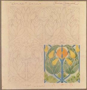 Omar, Design for a Silk & Wool Doublecloth, 1898 by Charles Harrison Townsend