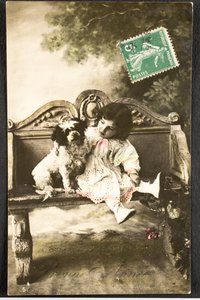 Old Postcard/Happy New Year/Wish/Child