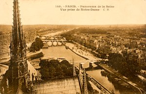 Postcard/Seine from Notre Dame/Paris/Seine/Ile de France/France by Augustus Kollner