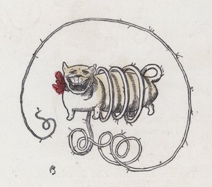 Dog with a very long curly tail by Charles Henry (after) Bennett