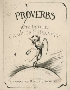 Title-Page Illustration for Proverbs with Pictures by Charles H Bennett (engraving) by Charles Henry (after) Bennett