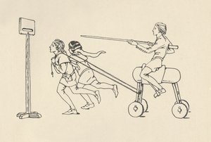 Boys Playing at Riding at the Quintain, Romance of Alexander, c. 1340