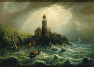 Sea View of Cape Poge Lighthouse by Charles Hubbard