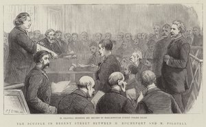 The Scuffle in Regent Street between M Rochefort and M Pilotell by Charles J. Staniland