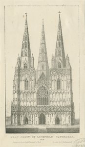 Lichfield Cathedral - West Front: Engraving