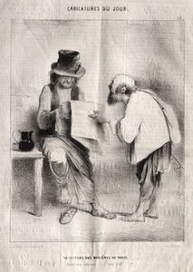 Caricatures of the Day: The Reading of the Mysteries of Paris by Charles Joseph Traviès de Villers