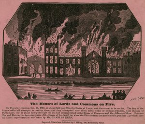 The Houses of Lords and Commons on fire, 16 October 1834 by Charles Keene