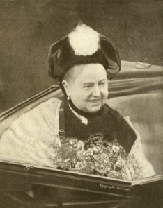 Queen Victoria smiling, having just accepted a bouquet of flowers, Isle of Wight by Charles Knight
