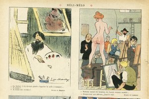 Illustration of Chas-Laborde in Le Rire, 21/03/08 - Meli-Melo - Art, Teaching, Nudity - Model (who poses) by Charles Laborde
