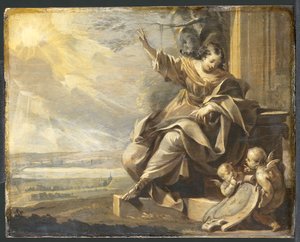 Allegorical Female Figure with Two Putti by Charles Le Brun
