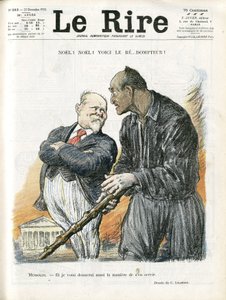 Illustration of Charles Leandre for the Cover of Le Rire, 23/12/22 - Noel Noel - President of the Republic - Poincare Raymond, Mussolini Benito, Tamer