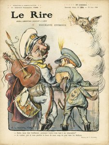 Illustration of Charles Leandre for the Cover of Le Rire, 26/06/09 - Touching interview - Music, Guitar - William II, Nicolas II by Charles Leandre