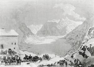 French Army of First Consul Napoleon Bonaparte at Great St Bernard Pass Hospice, May 20 by Charles Louis Lucien Muller
