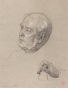 Head and Hand of a Man Throwing Dice by Charles Louis Lucien Muller
